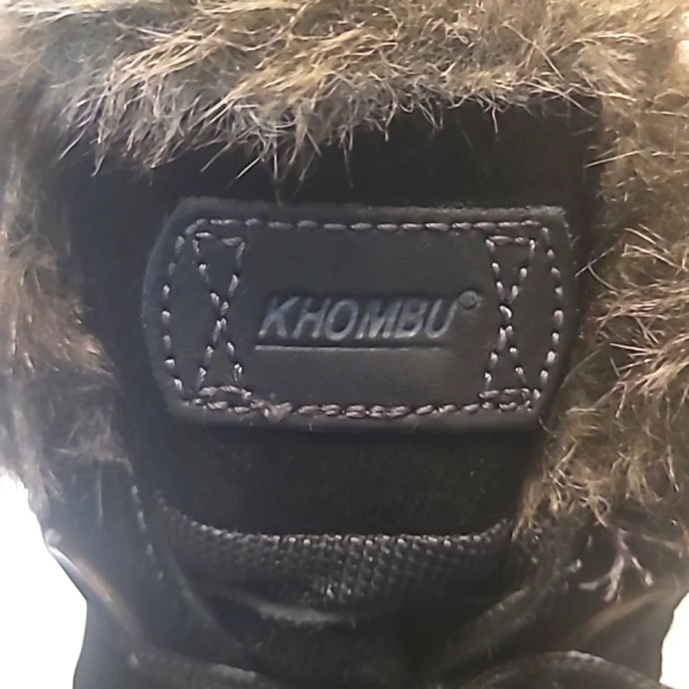Khombu The Slope Snow Duck Boot Faux Fur Leather Rubber Sole Lace Up Water Proof